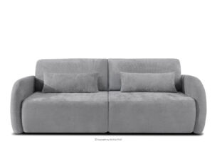 CALICO, https://konsimo.pl/kolekcja/calico/ Sofa trzyosobowa zaokrąglony kształt w tkaninie plecionej szary szary - zdjęcie