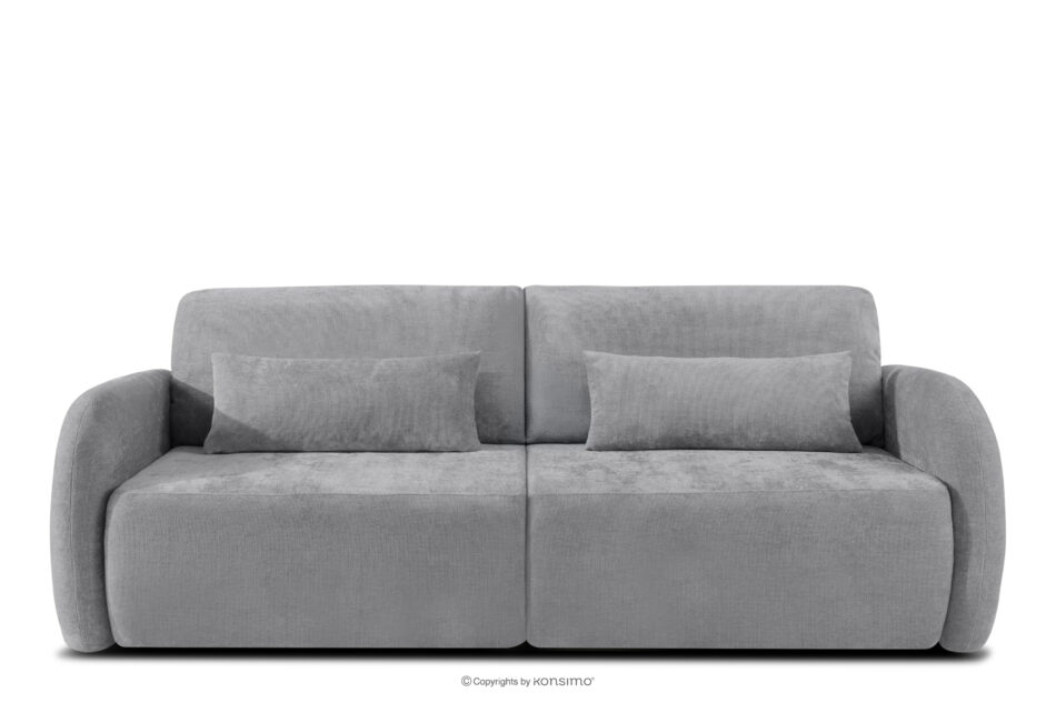 CALICO Sofa trzyosobowa zaokrąglony kształt w tkaninie plecionej szary szary - zdjęcie 0