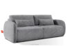 CALICO Sofa trzyosobowa zaokrąglony kształt w tkaninie plecionej szary szary - zdjęcie 3