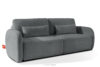 CALICO Sofa rozkładana trzyosobowa zaokrąglona w tkaninie shaggy stalowy stalowy - zdjęcie 3