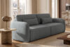 CALICO Sofa rozkładana trzyosobowa zaokrąglona w tkaninie shaggy stalowy stalowy - zdjęcie 16