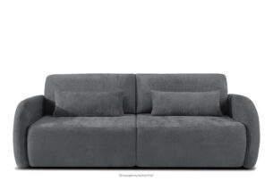CALICO, https://konsimo.pl/kolekcja/calico/ Sofa trzyosobowa zaokrąglony kształt w tkaninie plecionej ciemny szary ciemny szary - zdjęcie