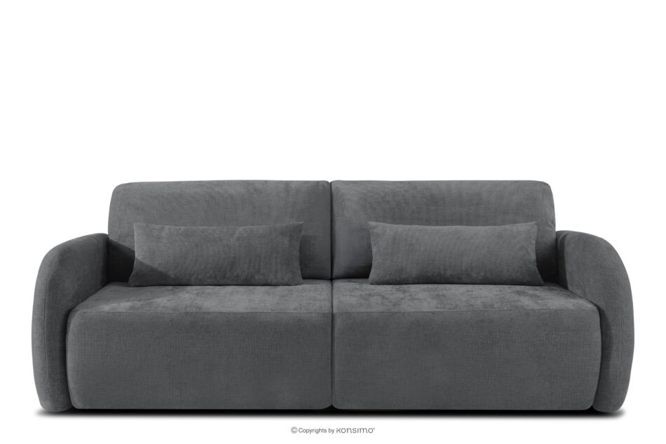 CALICO Sofa trzyosobowa zaokrąglony kształt w tkaninie plecionej ciemny szary ciemny szary - zdjęcie 0