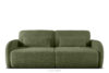 CALICO Sofa rozkładana trzyosobowa zaokrąglona w tkaninie shaggy oliwkowy oliwkowy - zdjęcie 1