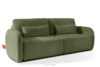 CALICO Sofa rozkładana trzyosobowa zaokrąglona w tkaninie shaggy oliwkowy oliwkowy - zdjęcie 3