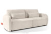 CALICO Sofa rozkładana trzyosobowa zaokrąglona w tkaninie shaggy kremowy kremowy - zdjęcie 3