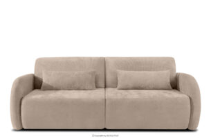 CALICO, https://konsimo.pl/kolekcja/calico/ Sofa trzyosobowa zaokrąglony kształt w tkaninie plecionej jasny beżowy jasny beżowy - zdjęcie