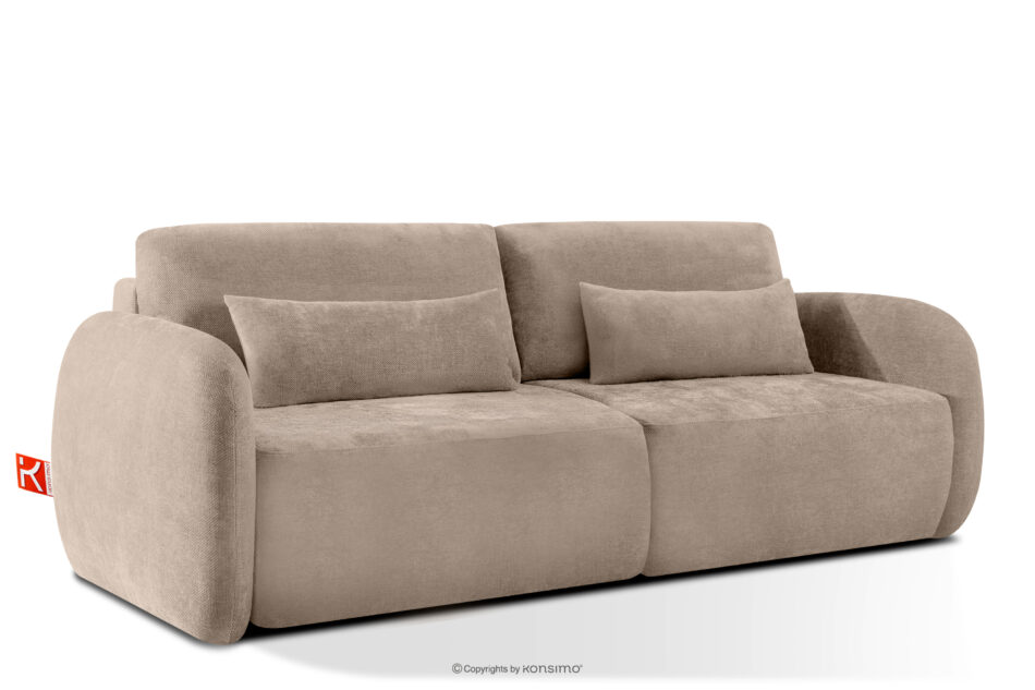 CALICO Sofa trzyosobowa zaokrąglony kształt w tkaninie plecionej jasny beżowy jasny beżowy - zdjęcie 2