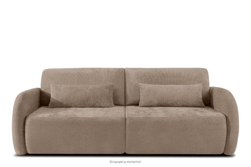 CALICO Sofa trzyosobowa zaokrąglony kształt w tkaninie plecionej ciemny beżowy ciemny beżowy - zdjęcie 0