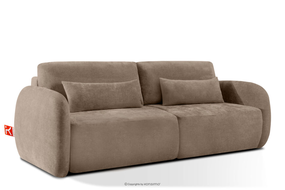 CALICO Sofa trzyosobowa zaokrąglony kształt w tkaninie plecionej ciemny beżowy ciemny beżowy - zdjęcie 2