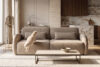 CALICO Sofa trzyosobowa zaokrąglony kształt w tkaninie plecionej ciemny beżowy ciemny beżowy - zdjęcie 17
