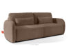 CALICO Sofa rozkładana trzyosobowa zaokrąglona w tkaninie shaggy brązowy brązowy - zdjęcie 1