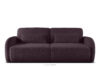 CALICO Sofa rozkładana trzyosobowa zaokrąglona w tkaninie shaggy ciemny śliwkowy ciemny śliwkowy - zdjęcie 1
