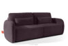 CALICO Sofa rozkładana trzyosobowa zaokrąglona w tkaninie shaggy ciemny śliwkowy ciemny śliwkowy - zdjęcie 3