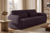 CALICO Sofa rozkładana trzyosobowa zaokrąglona w tkaninie shaggy ciemny śliwkowy ciemny śliwkowy - zdjęcie 16