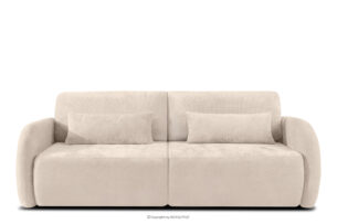 CALICO, https://konsimo.pl/kolekcja/calico/ Sofa trzyosobowa zaokrąglony kształt w tkaninie plecionej ecru ecru - zdjęcie