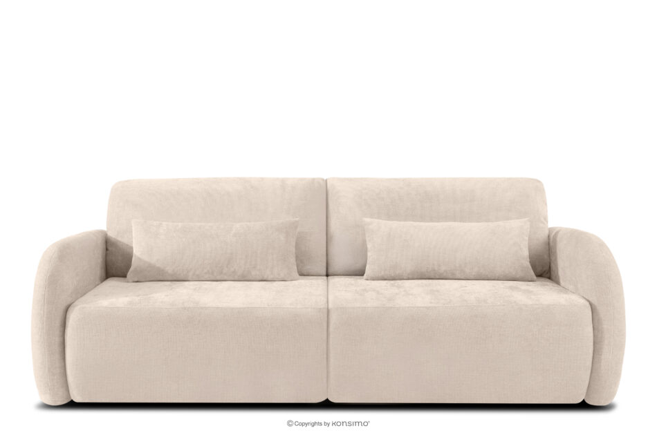 CALICO Sofa trzyosobowa zaokrąglony kształt w tkaninie plecionej ecru ecru - zdjęcie 0