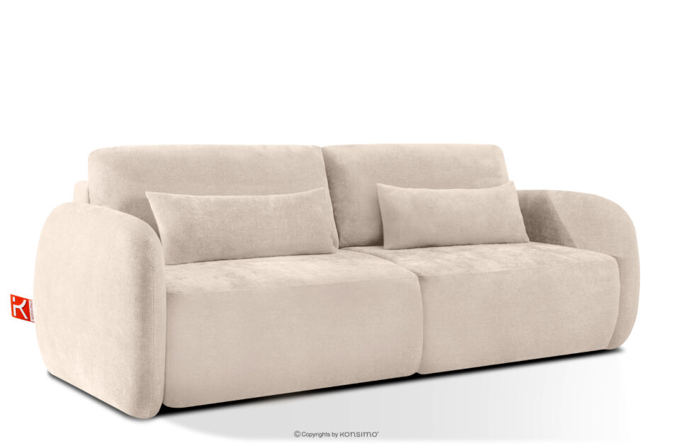 CALICO Sofa trzyosobowa zaokrąglony kształt w tkaninie plecionej ecru ecru - zdjęcie 2