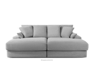 ACERA, https://konsimo.pl/kolekcja/acera/ Sofa z głębokim siedziskiem trzyosobowa w tkaninie sztruks jasny szary jasny szary - zdjęcie