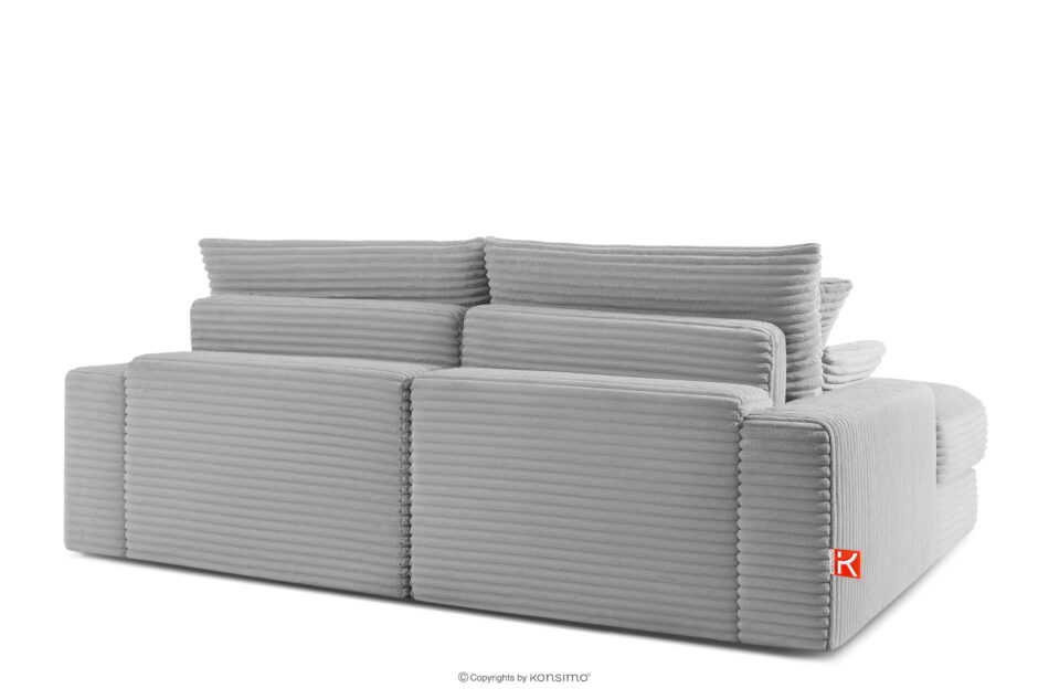 ACERA Sofa z głębokim siedziskiem trzyosobowa w tkaninie sztruks jasny szary jasny szary - zdjęcie 3