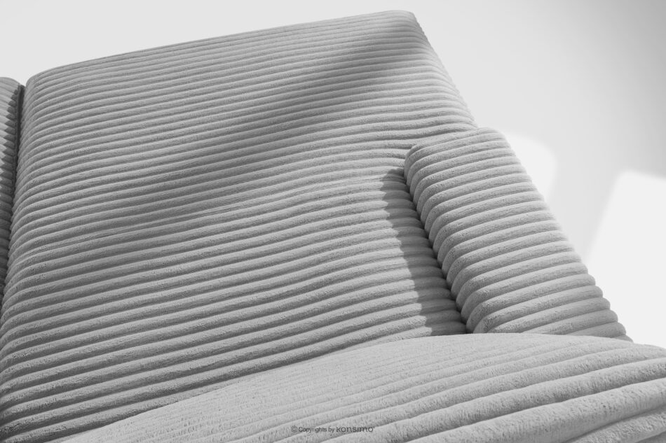 ACERA Sofa z głębokim siedziskiem trzyosobowa w tkaninie sztruks jasny szary jasny szary - zdjęcie 4
