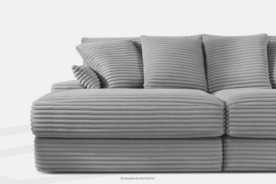 ACERA Sofa z głębokim siedziskiem trzyosobowa w tkaninie sztruks jasny szary jasny szary - zdjęcie 5