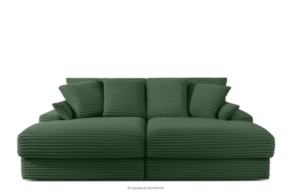 ACERA Sofa z głębokim siedziskiem trzyosobowa w tkaninie sztruks ciemny zielony ciemny zielony - zdjęcie 0