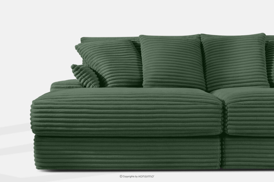 ACERA Sofa z głębokim siedziskiem trzyosobowa w tkaninie sztruks ciemny zielony ciemny zielony - zdjęcie 5
