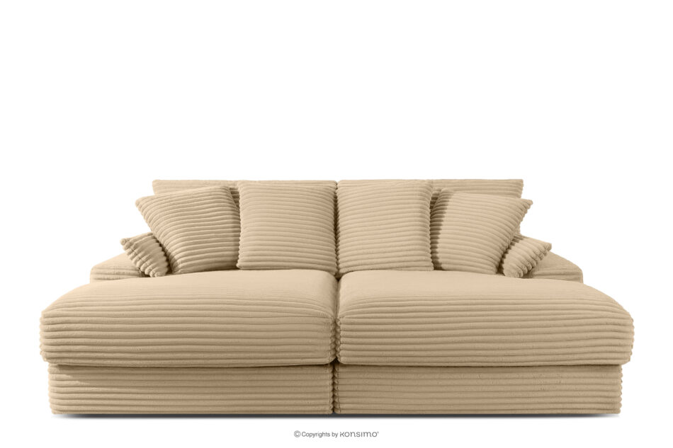 ACERA Sofa z dużym siedziskiem trzyosobowa w tkaninie sztruks piaskowy piaskowy - zdjęcie 0