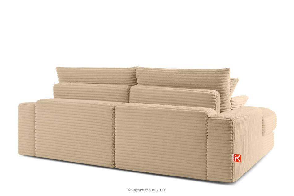 ACERA Sofa z dużym siedziskiem trzyosobowa w tkaninie sztruks piaskowy piaskowy - zdjęcie 3