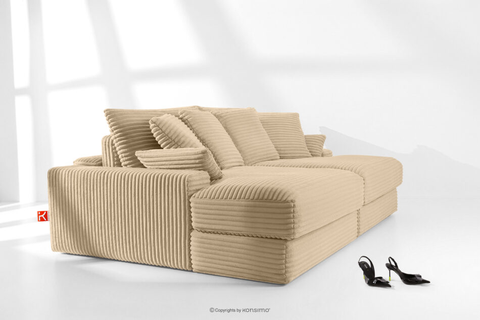ACERA Sofa z dużym siedziskiem trzyosobowa w tkaninie sztruks piaskowy piaskowy - zdjęcie 11