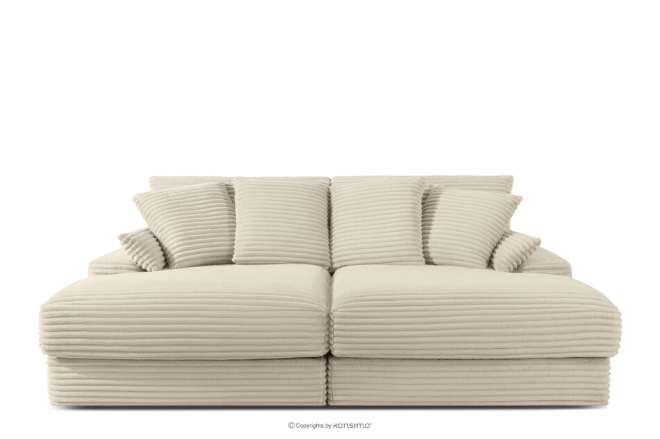 ACERA Sofa z dużym siedziskiem trzyosobowa w tkaninie sztruks beżowy beżowy - zdjęcie 0
