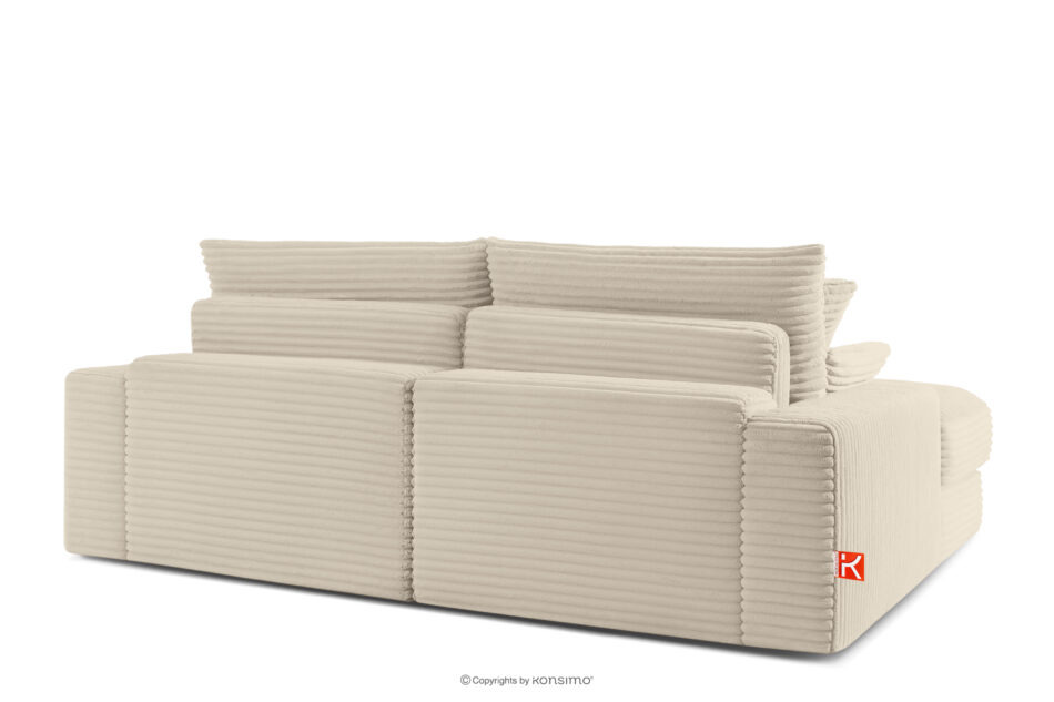 ACERA Sofa z dużym siedziskiem trzyosobowa w tkaninie sztruks beżowy beżowy - zdjęcie 3