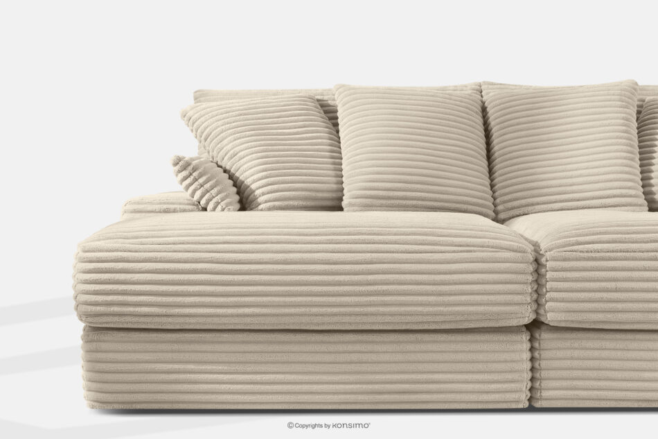 ACERA Sofa z dużym siedziskiem trzyosobowa w tkaninie sztruks beżowy beżowy - zdjęcie 5
