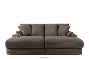 ACERA, https://konsimo.pl/kolekcja/acera/ Sofa z głębokim siedziskiem trzyosobowa w tkaninie sztruks brązowy brązowy - zdjęcie