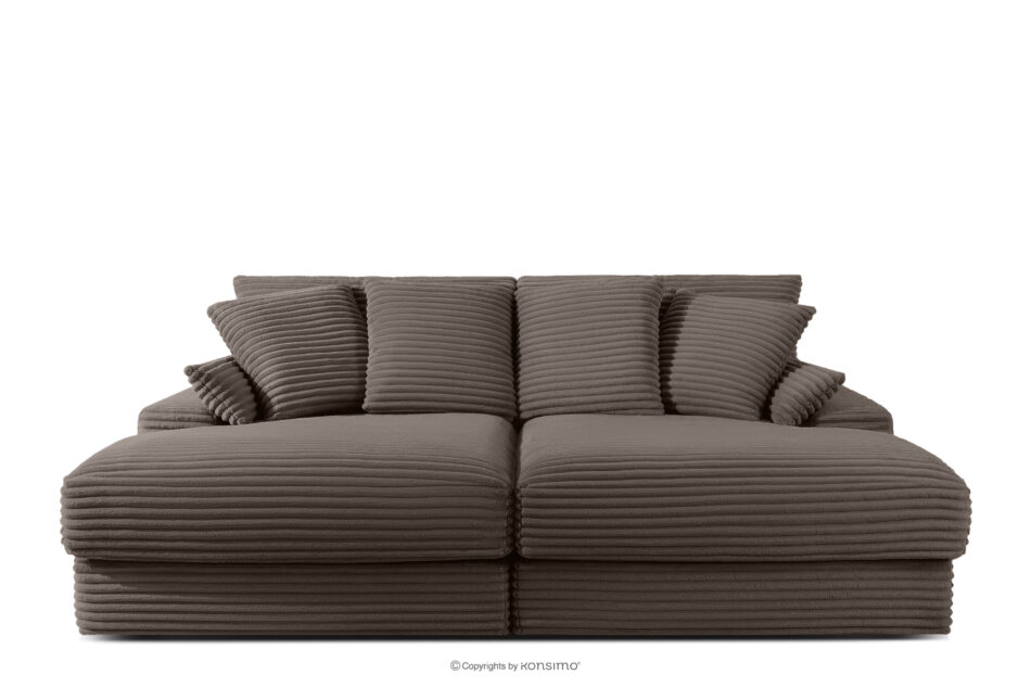 ACERA Sofa z głębokim siedziskiem trzyosobowa w tkaninie sztruks brązowy brązowy - zdjęcie 0