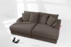 ACERA Sofa z głębokim siedziskiem trzyosobowa w tkaninie sztruks brązowy brązowy - zdjęcie 2