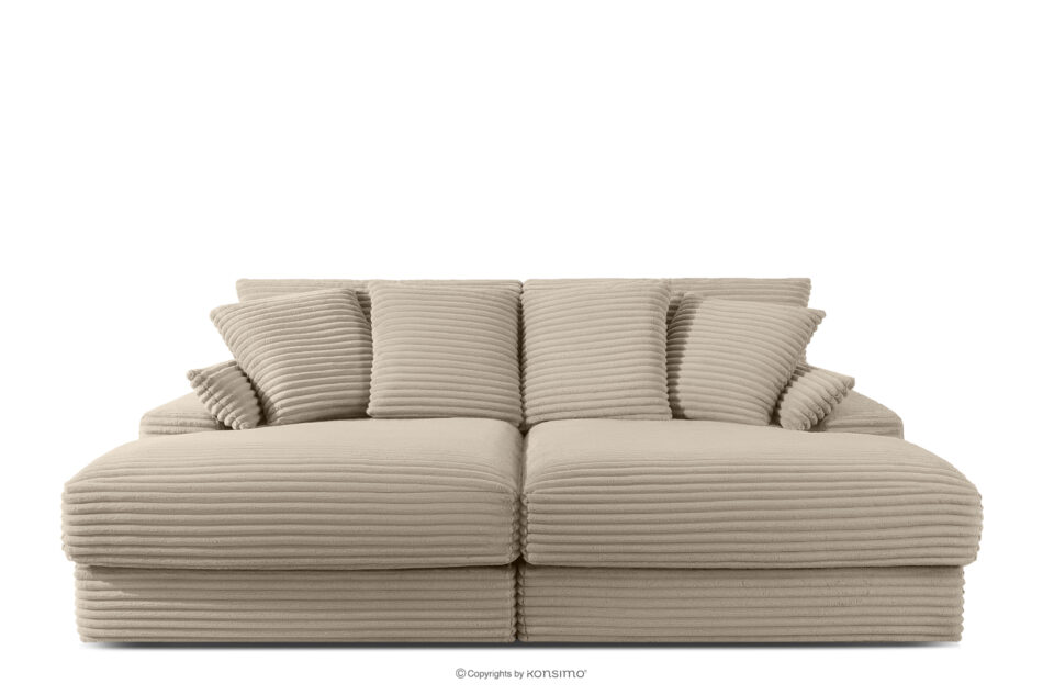 ACERA Sofa z dużym siedziskiem trzyosobowa w tkaninie sztruks taupe taupe - zdjęcie 0