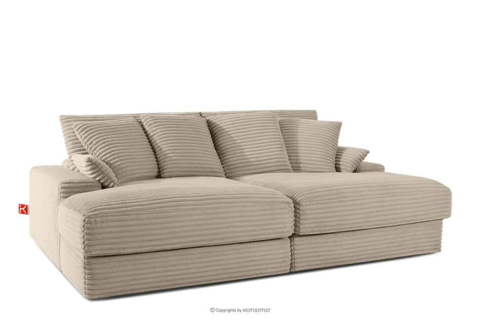 ACERA Sofa z dużym siedziskiem trzyosobowa w tkaninie sztruks taupe taupe - zdjęcie 2