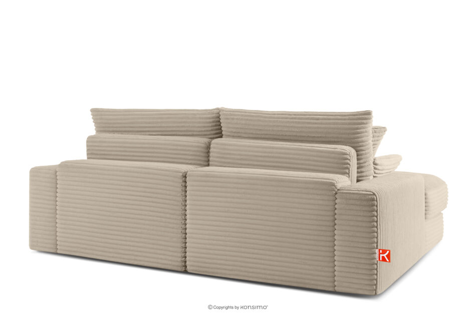 ACERA Sofa z dużym siedziskiem trzyosobowa w tkaninie sztruks taupe taupe - zdjęcie 3