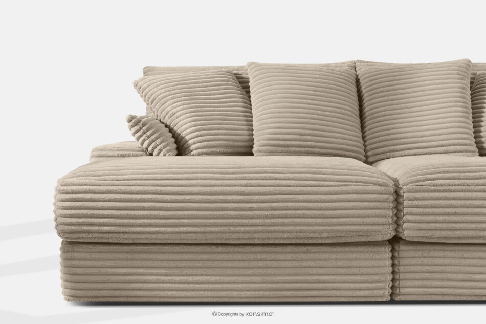 ACERA Sofa z dużym siedziskiem trzyosobowa w tkaninie sztruks taupe taupe - zdjęcie 5