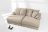 ACERA Sofa z dużym siedziskiem trzyosobowa w tkaninie sztruks taupe taupe - zdjęcie 2