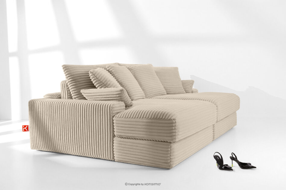 ACERA Sofa z dużym siedziskiem trzyosobowa w tkaninie sztruks taupe taupe - zdjęcie 11