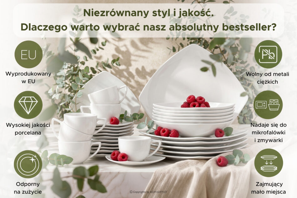 CARLINA Spodek filiżanki do kawy biały - zdjęcie 7