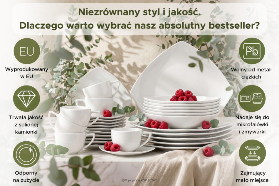 CARLINA Talerz głęboki biały - zdjęcie 6