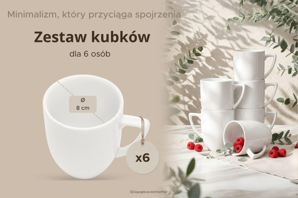 CARLINA Kubek 6szt. biały - zdjęcie 5