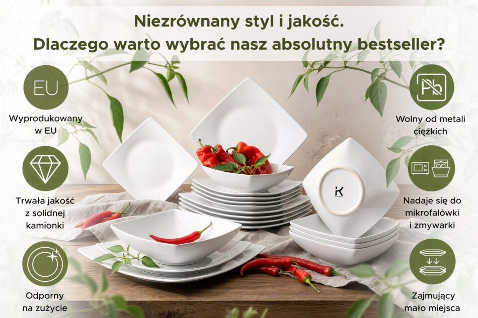 EPIRI Talerz deserowy biały - zdjęcie 6