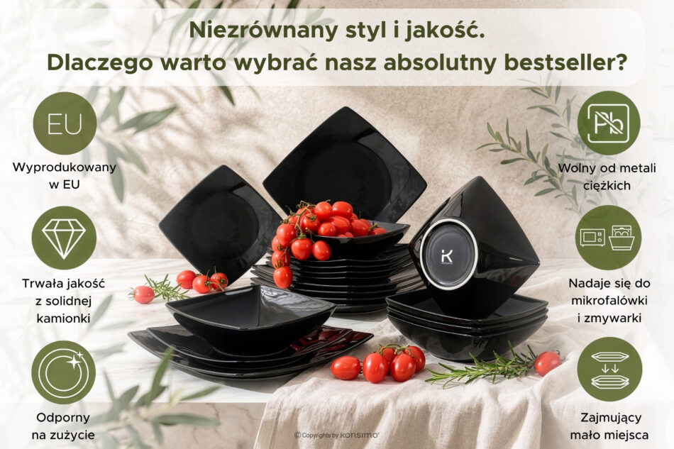 EPIRI Talerz obiadowy czarny - zdjęcie 6