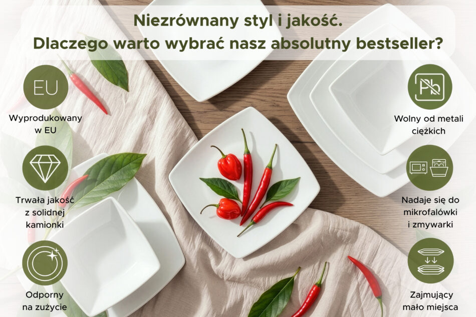EPIRI Talerz głęboki 6szt. biały biały - zdjęcie 8