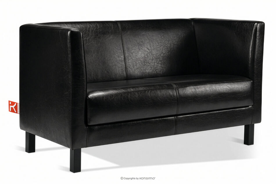 ESPECTO Sofa do poczekalni ekoskóra czarna czarny - zdjęcie 2